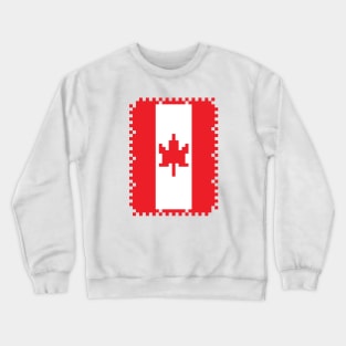 Flag of Canada - Pixel Post Stamp Crewneck Sweatshirt